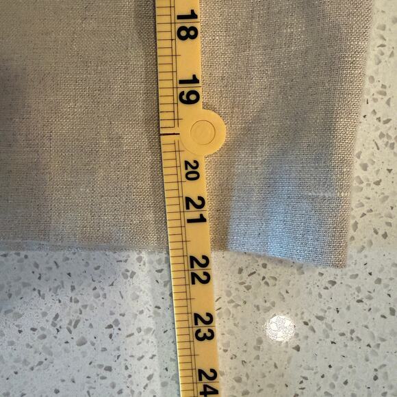 Vintage Beige Linen Midi Skirt Neutral Size 6 Medium Chic Workwear Career Office - Picture 7 of 7